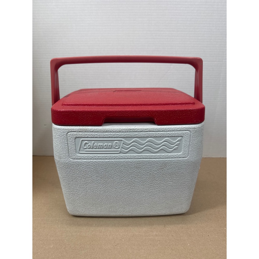 Vintage Coleman 5272 Red White Personal Cooler Small Retro Lunch Box USA Made